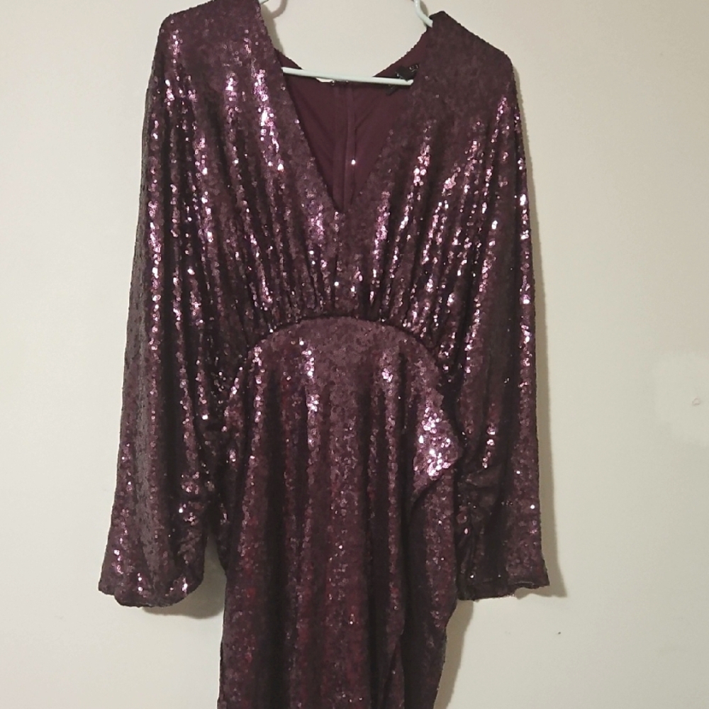 Sparkling Burgundy/Purple Sequin Dress
